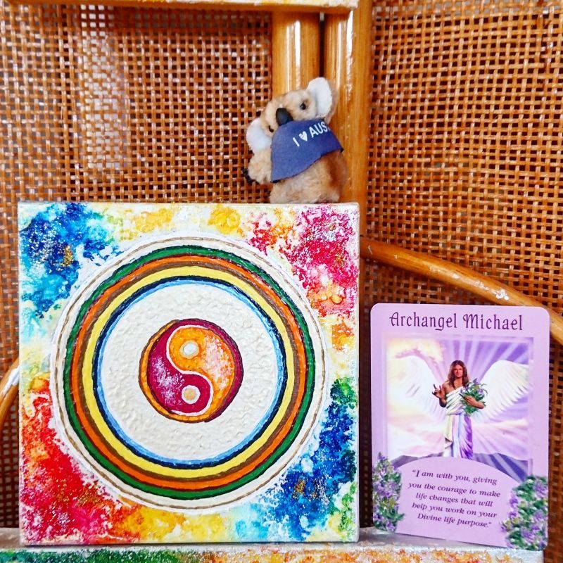 タイトル One Love 無意識の中の集合意識の融合 2 Yhikarinoart Mika 画家 川端 三賀 ヒーリングアート