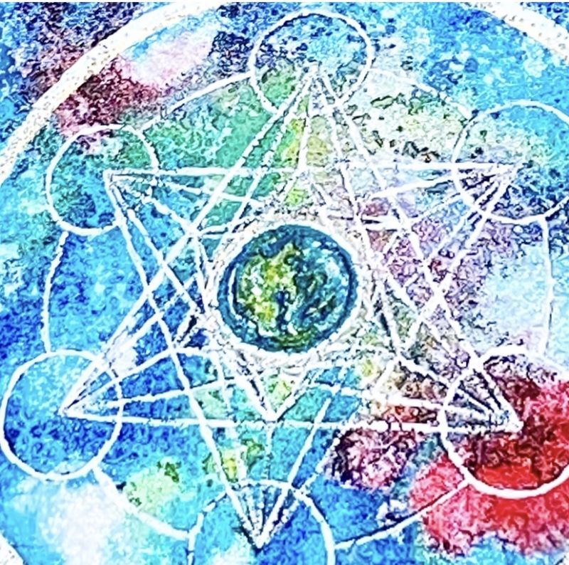 宇宙の 光の精霊に包まれた地球 Yhikarinoart Mika 画家 川端 三賀 ヒーリングアート 宇宙の 光の精霊に包まれた地球 Yhikarinoart Mika 画家 川端 三賀 ヒーリングアート